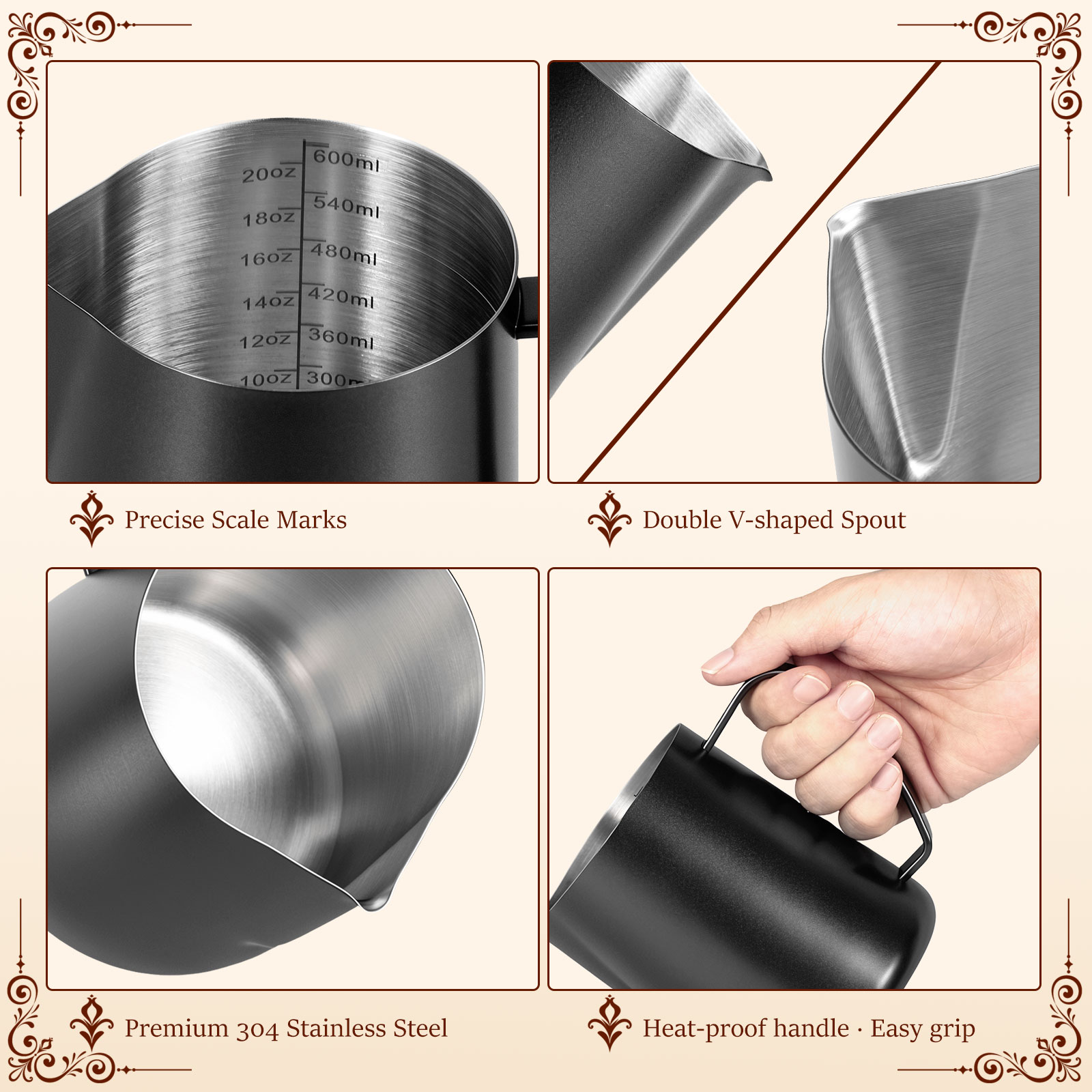 600ml Stainless Steel Milk Fro - Barista Milk Jug recension och pris