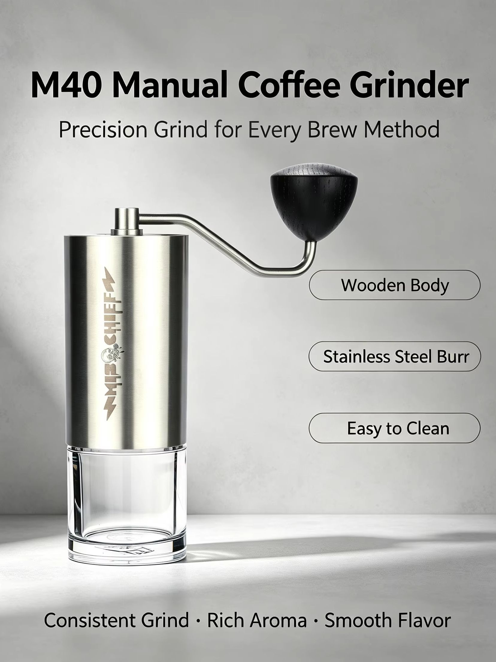 MisChief M40 Manual Coffee Gri - Burr Hand Grinder recension och pris