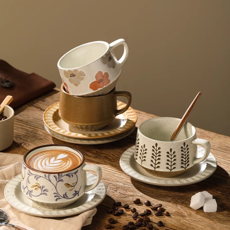 Retro Ceramic Cup Coarse Potte - Coffee Tea And Sugar Set recension och pris