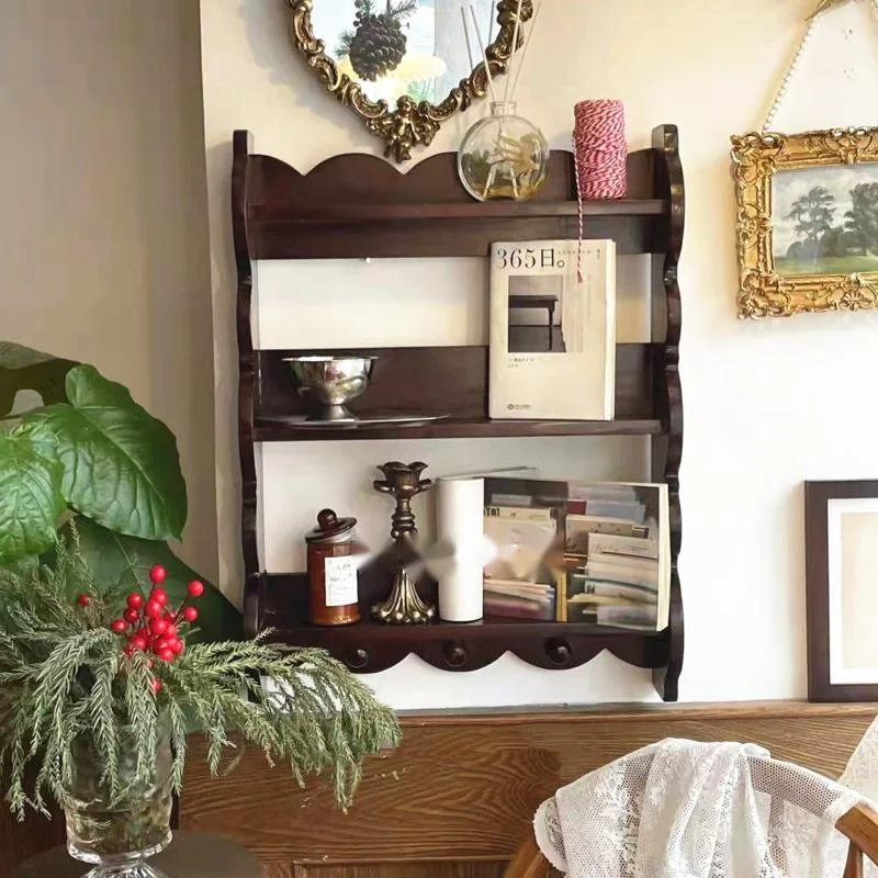 Retro Solid Wood Wall Shelf An - Coffee Tea Images recension och pris