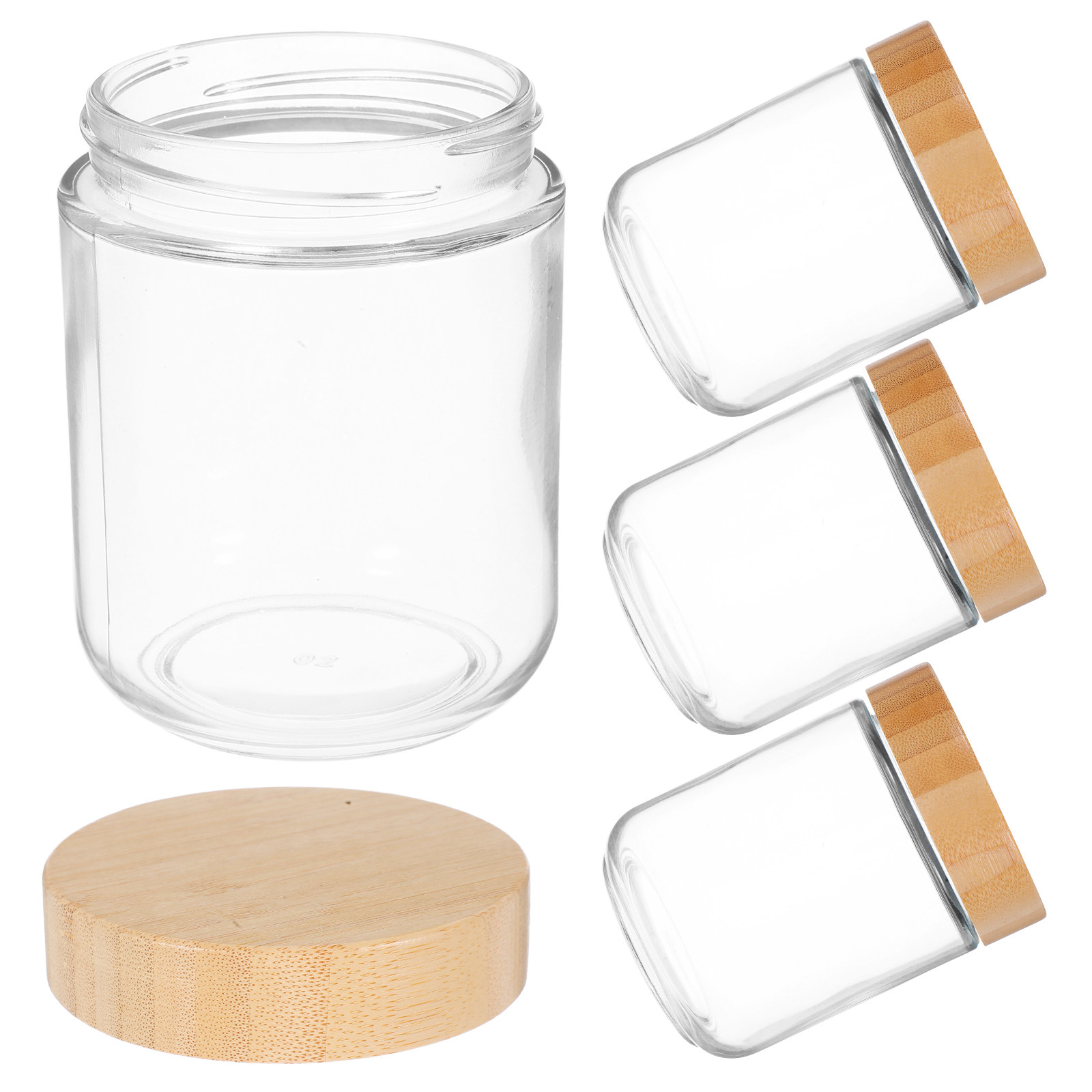 4Pcs Sturdy Glass Canisters wi - Coffee Tea Sugar recension och pris