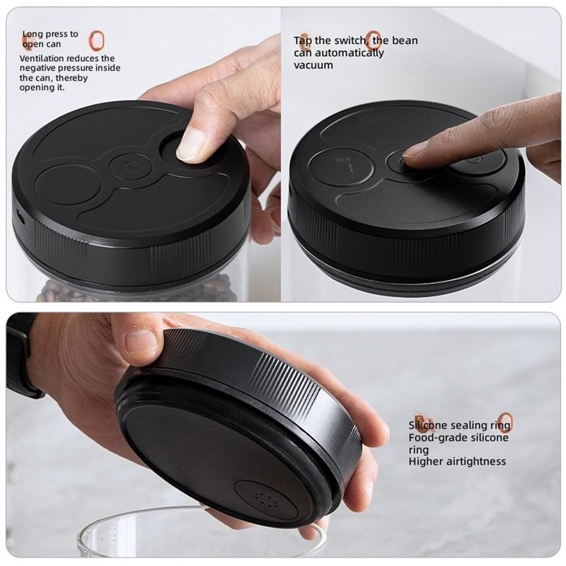 Automatic Vacuum Coffee Canist - Coffee Tea Sugar recension och pris