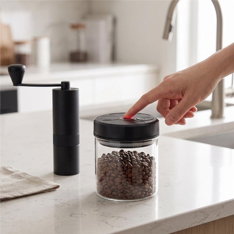 Automatic Vacuum Coffee Canist - Coffee Tea Sugar recension och pris