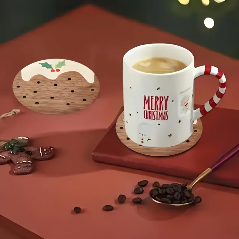 Wooden Cup Coasters Set Puddin - Coffee Tea And Sugar Set recension och pris