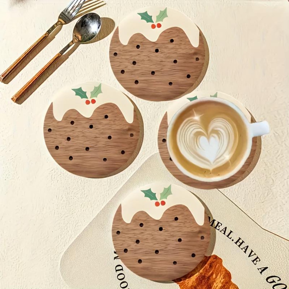 Wooden Cup Coasters Set Puddin - Coffee Tea And Sugar Set recension och pris