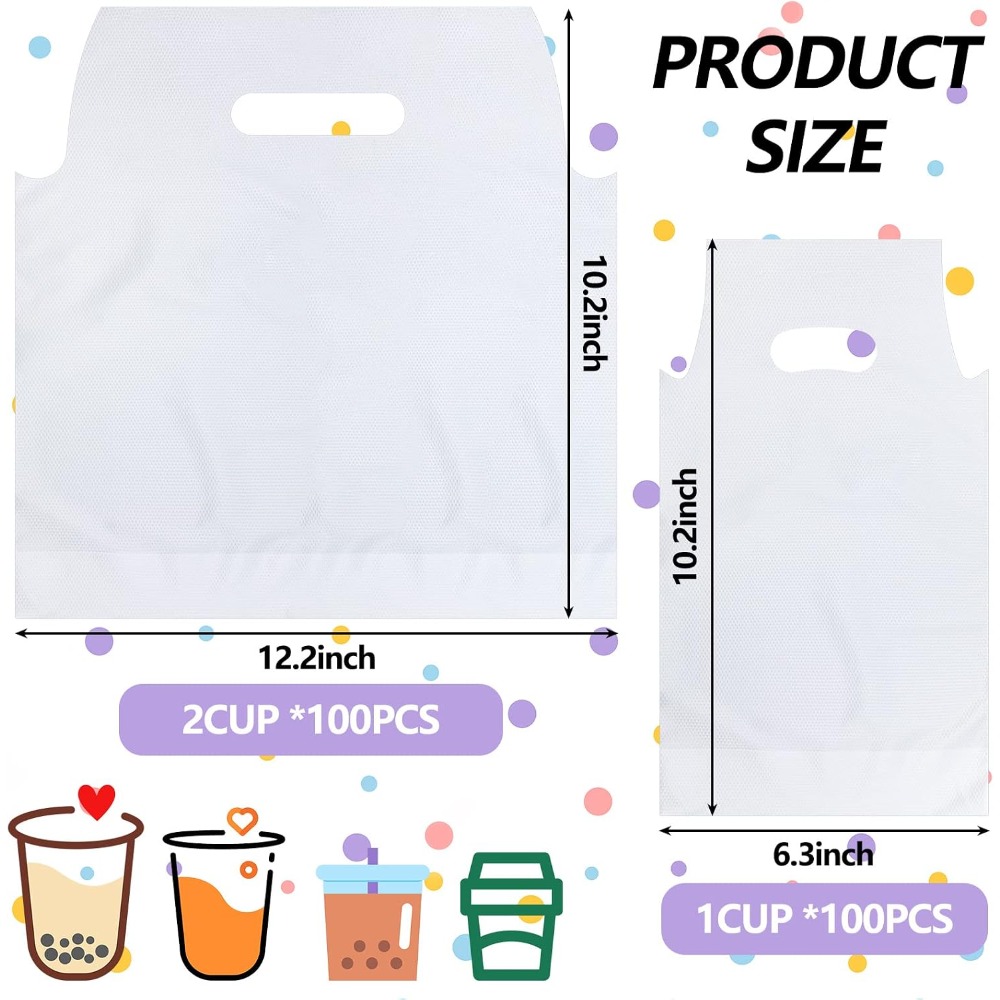 200 Clear Plastic Cup Carrier  - Coffee Tea Images recension och pris