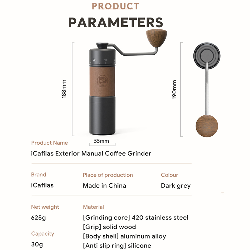 icafilas Manual Coffee Grinder - Burr Hand Grinder recension och pris