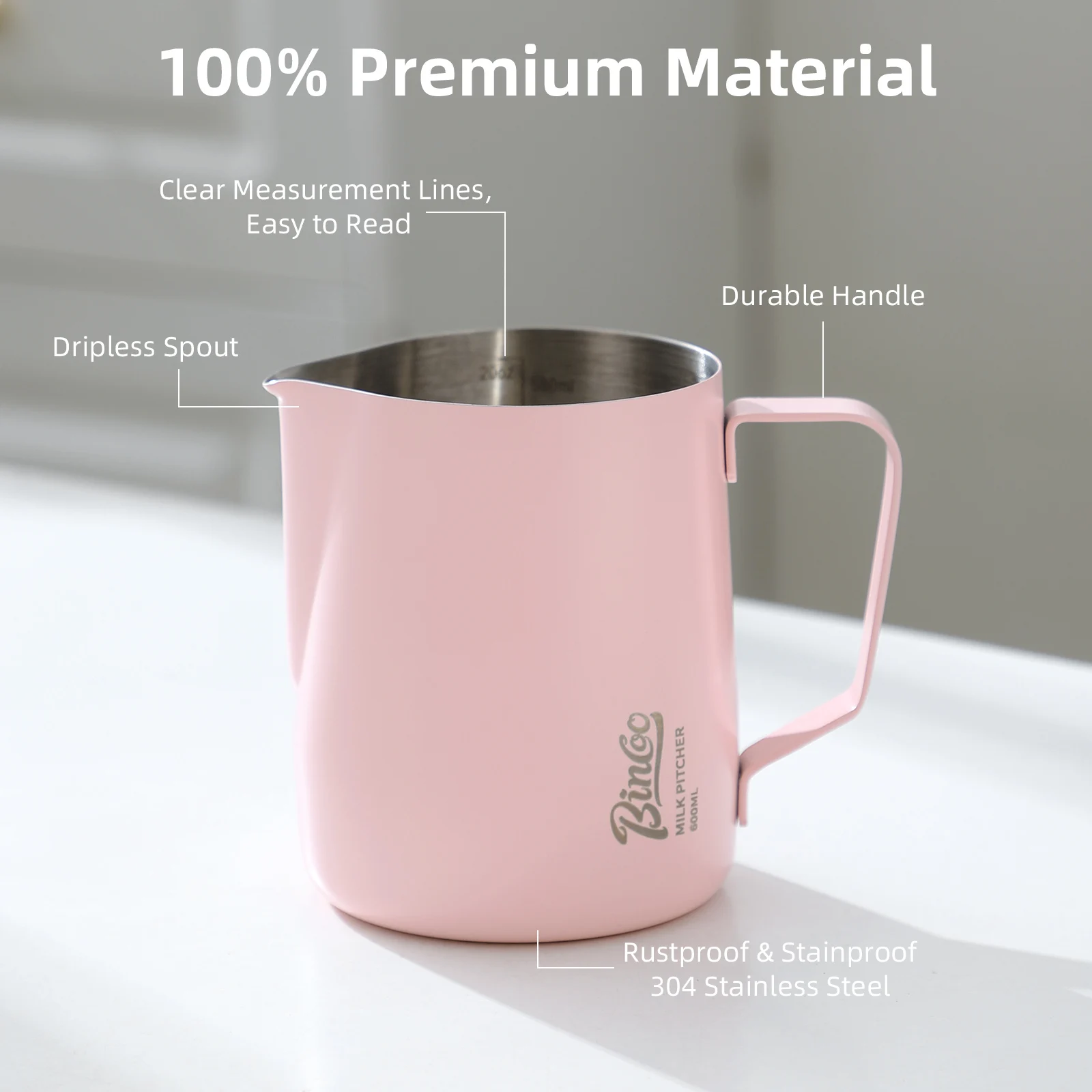 BINCOO 350/600ML Coffee Milk F - Barista Milk Jug recension och pris