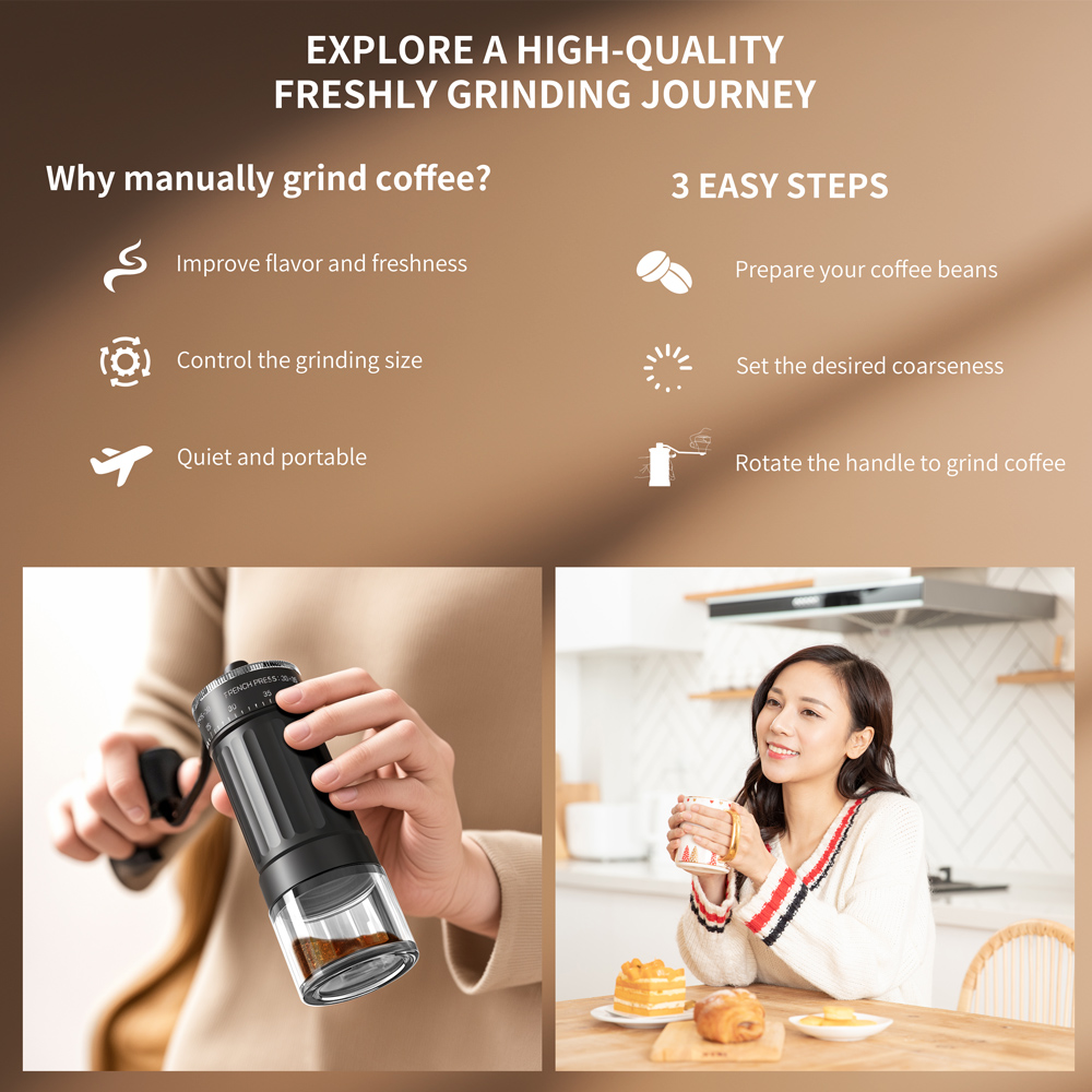 External Adjustable Conical Bu - Burr Hand Grinder recension och pris